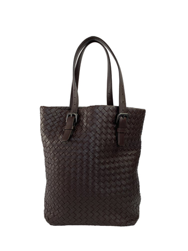 Bottega Veneta brown leather woven tote