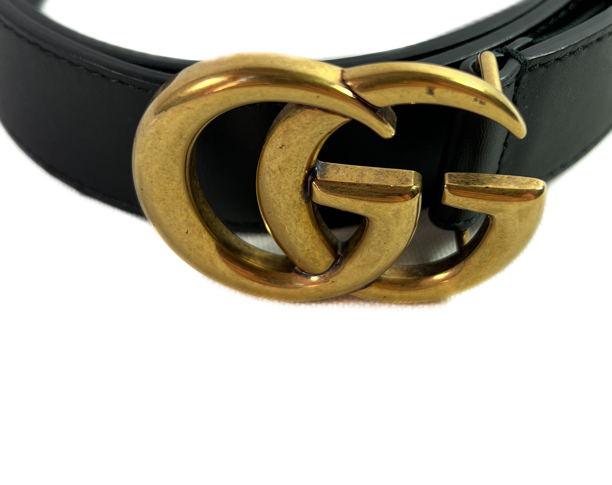 Gucci black slim interlocking G belt size 90