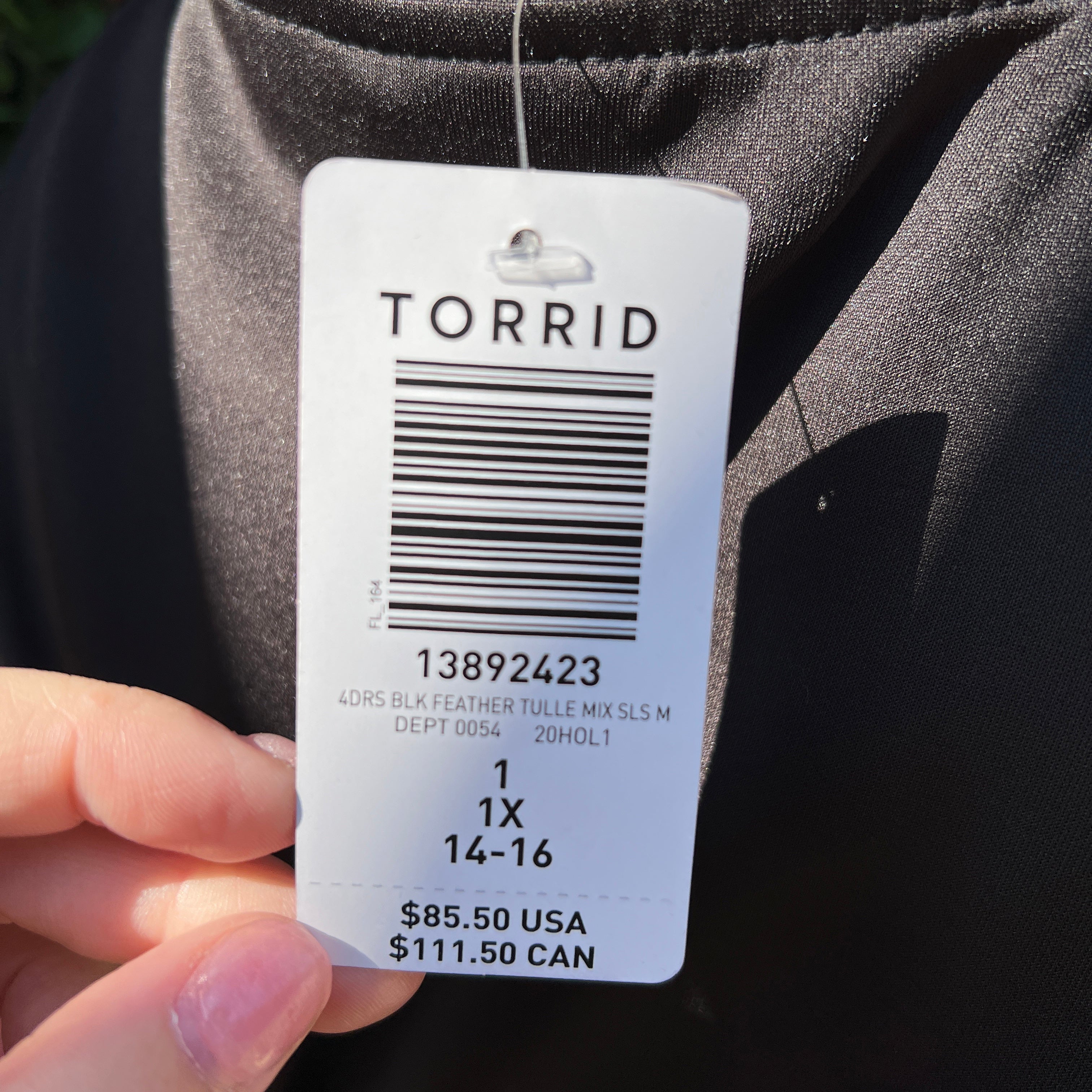 Torrid black tank midi dress size 1X NWT