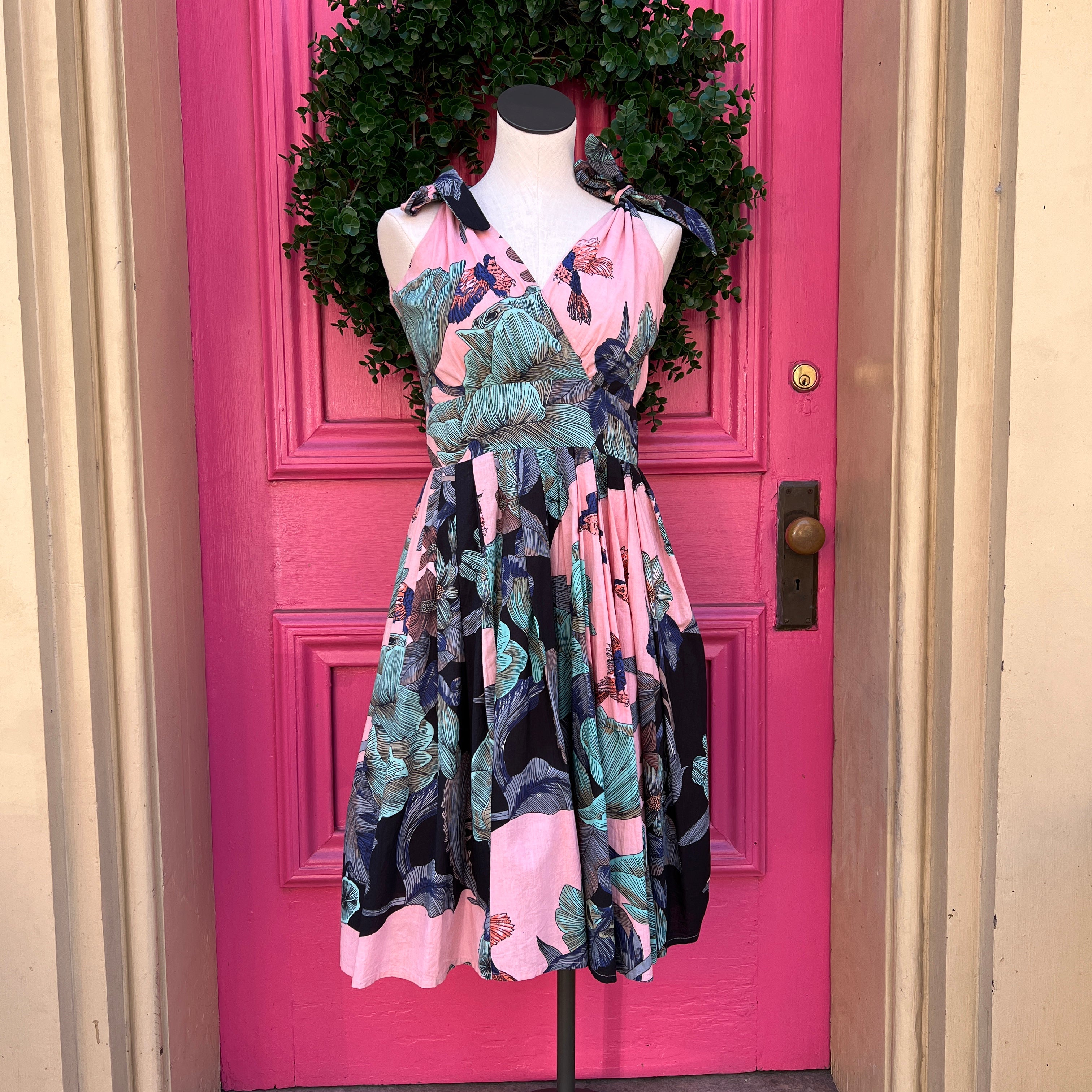 Aryeh pink floral tank dress NWT