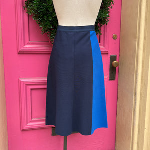 Tory Sport navy, green, and blue  block stripe tech knit skirt size M NWT