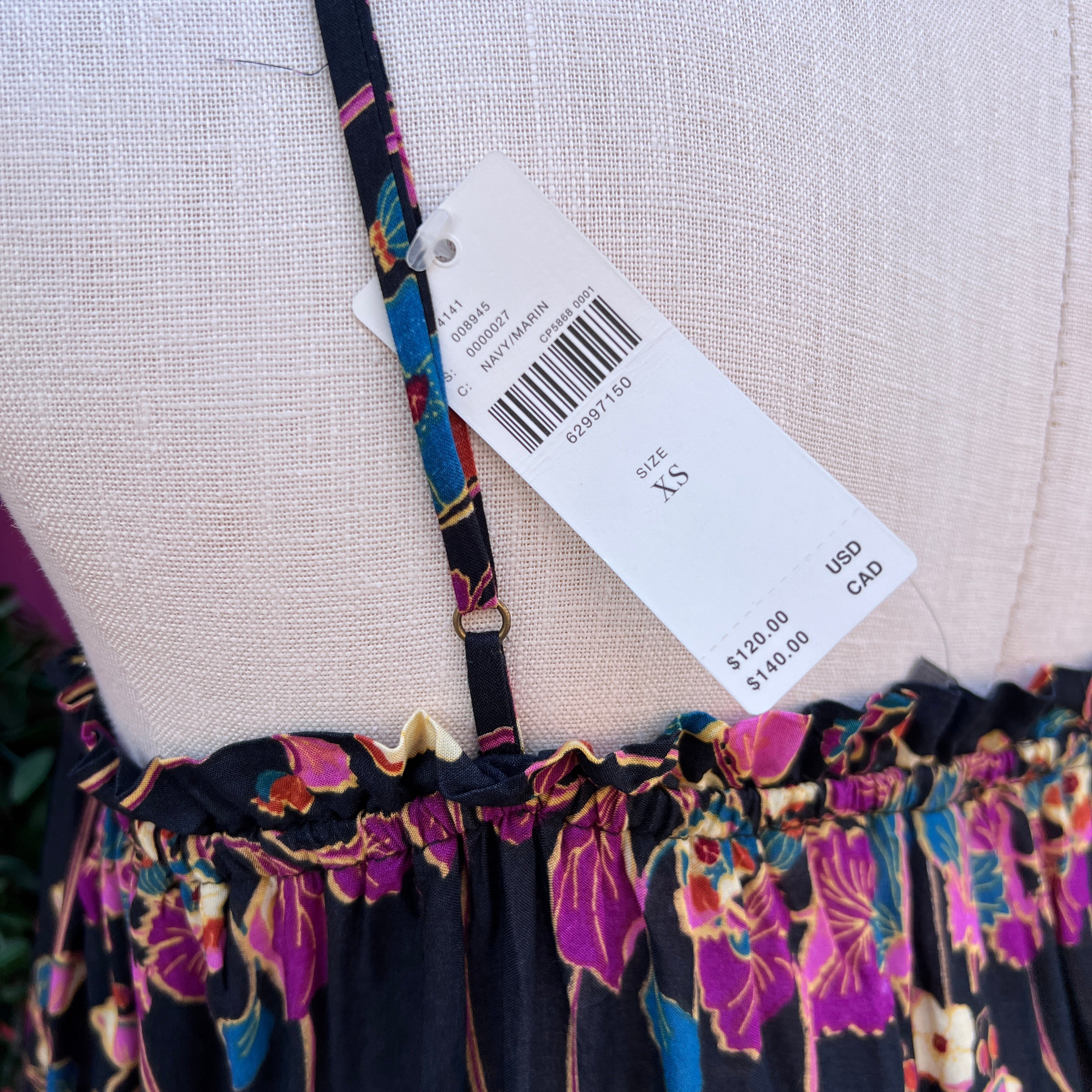 by Anthropologie floral maxi dress size XS NWT