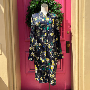 Lauren Ralph Lauren navy floral print button up dress size 16 NWT