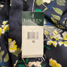 Lauren Ralph Lauren navy floral print button up dress size 16 NWT