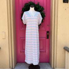 Boden rainbow striped midi dress size 16/18