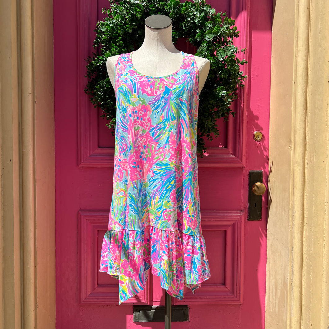 Lilly Pulitzer multi color neon tank dress size L