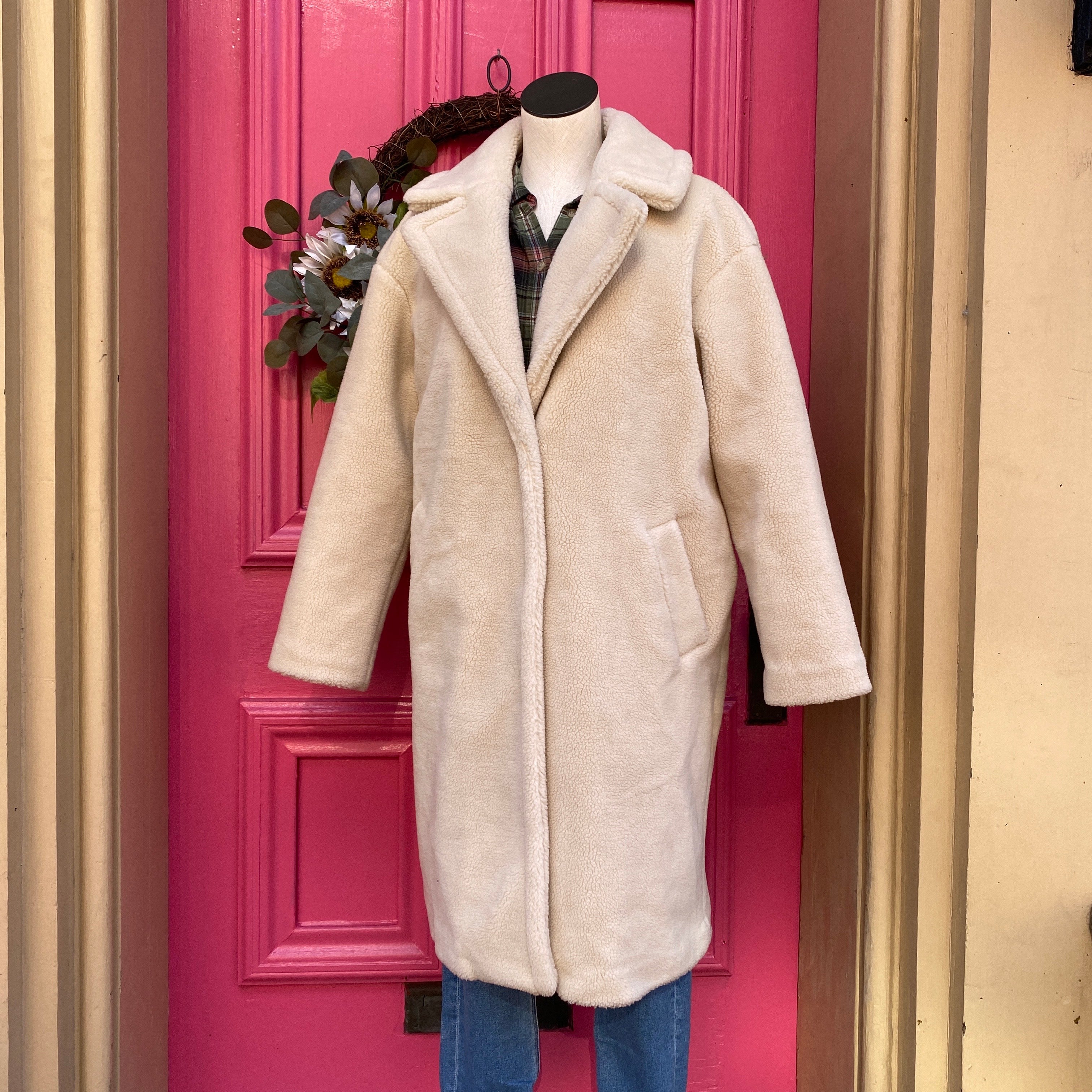 Express cream teddy jacket size M
