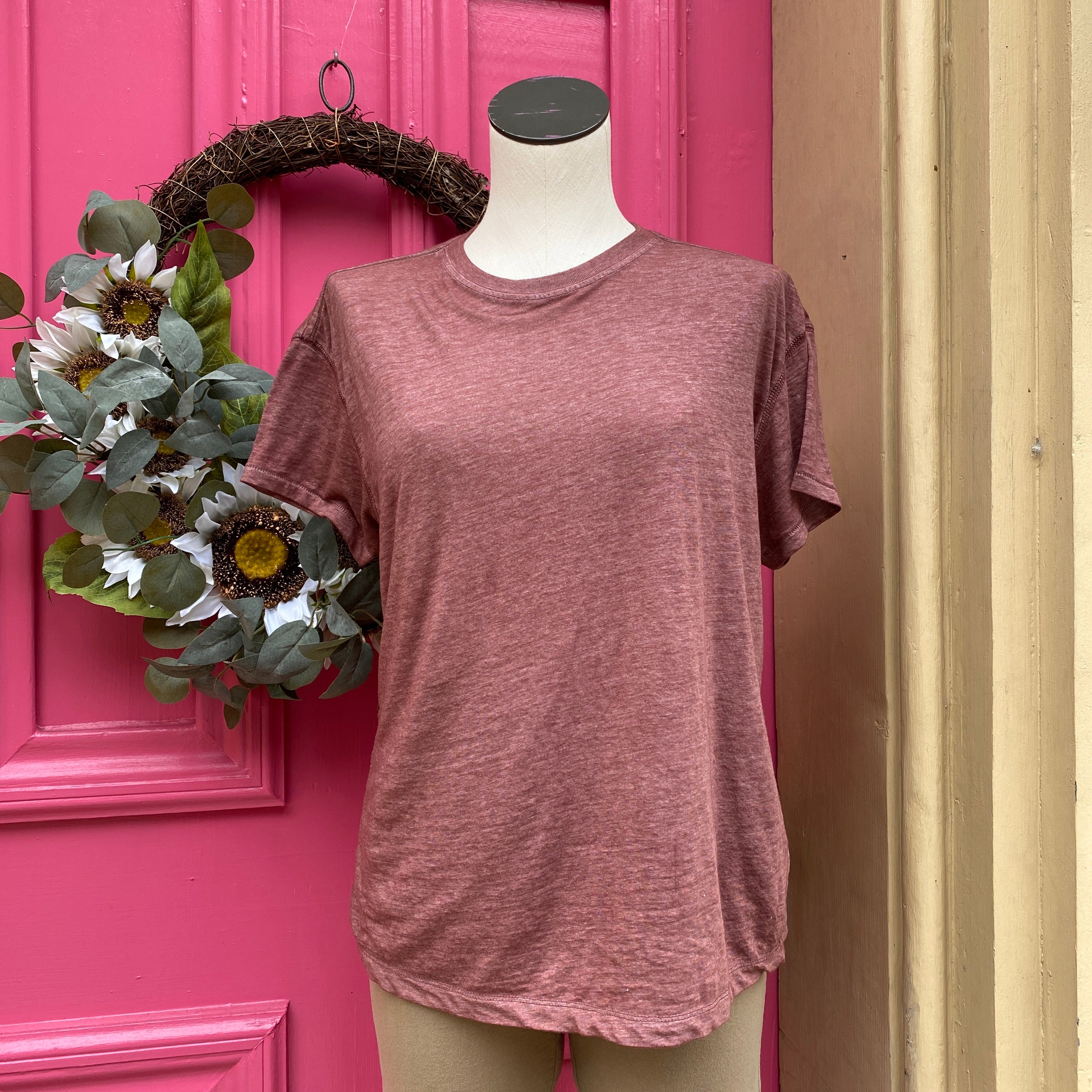 Free People Movement red short sleeve top size XS