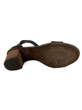 Frye black leather heeled sandals size 9
