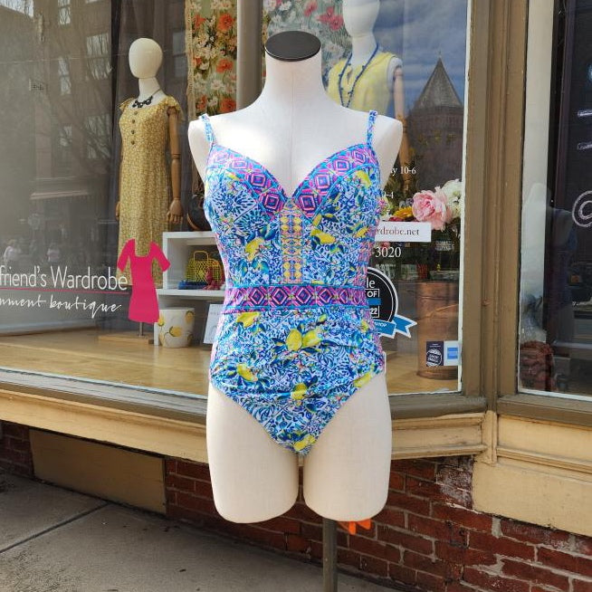 Lilly Pulitzer Palma one piece “Resort White Zest For Life” swimsuit size 12 New With Tags