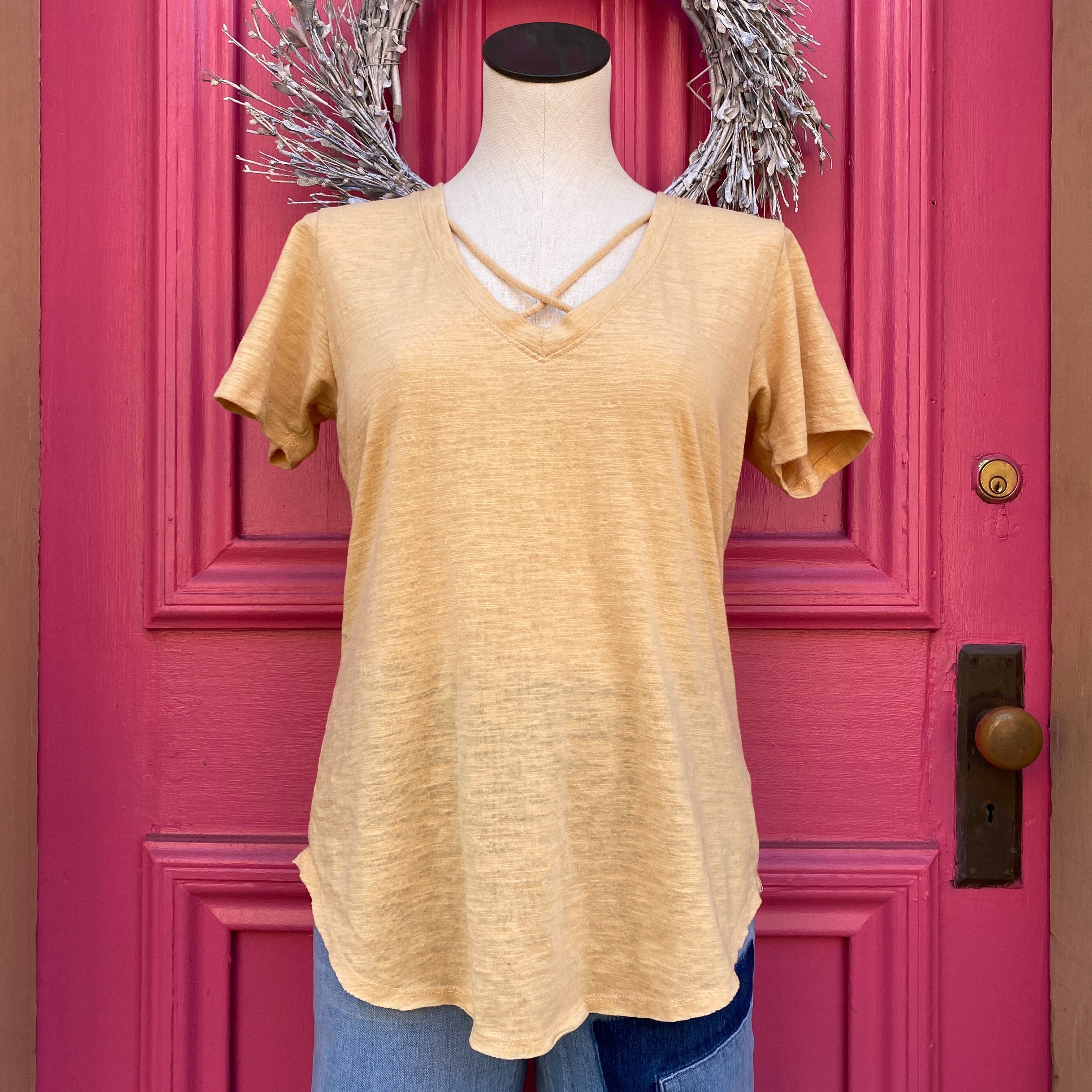 Z Supply yellow short sleeve top size medium