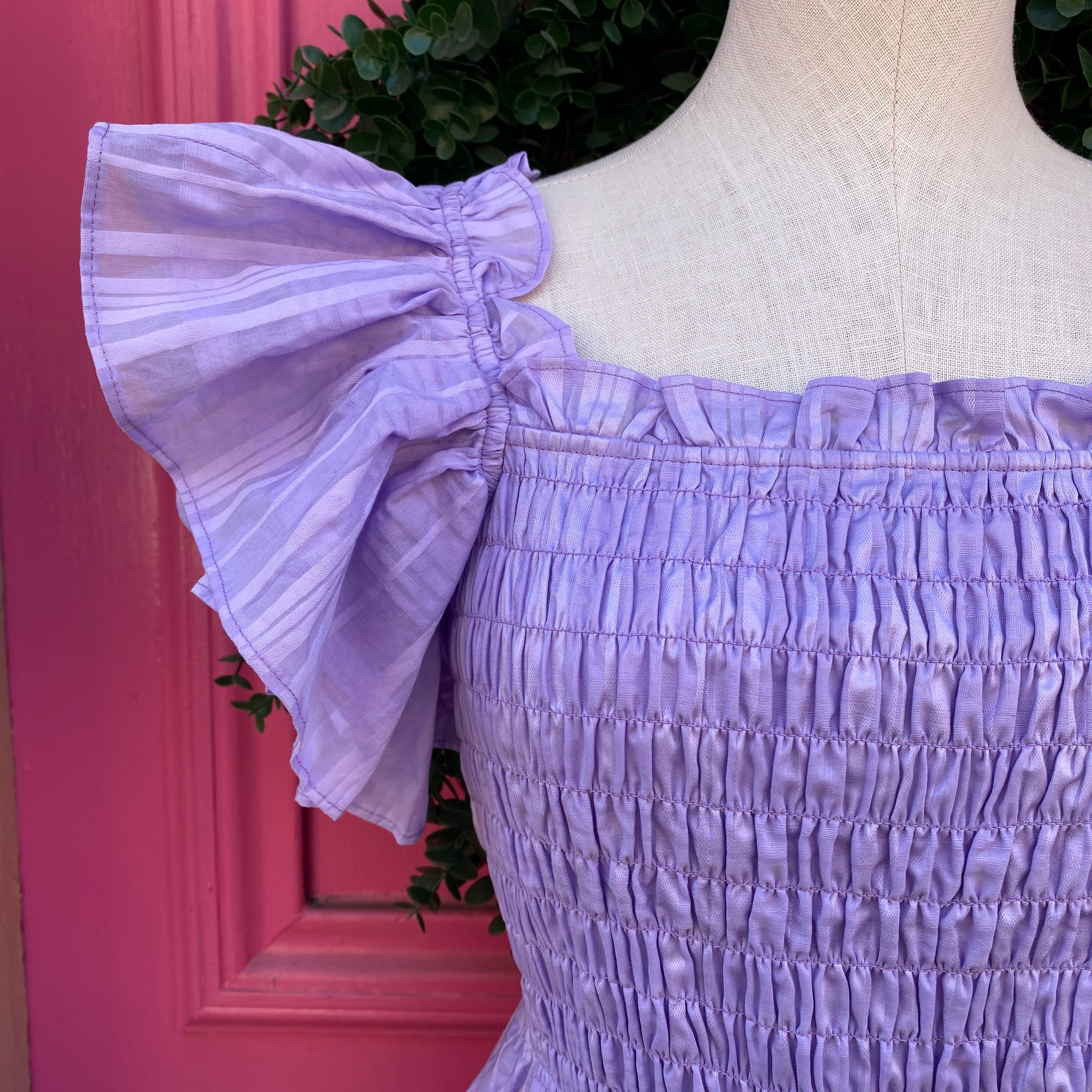 Banana Republic purple plaid shirt sleeve dress size XL New With Tags