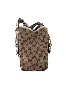 Gucci white and brown small Pelham hobo shoulder bag