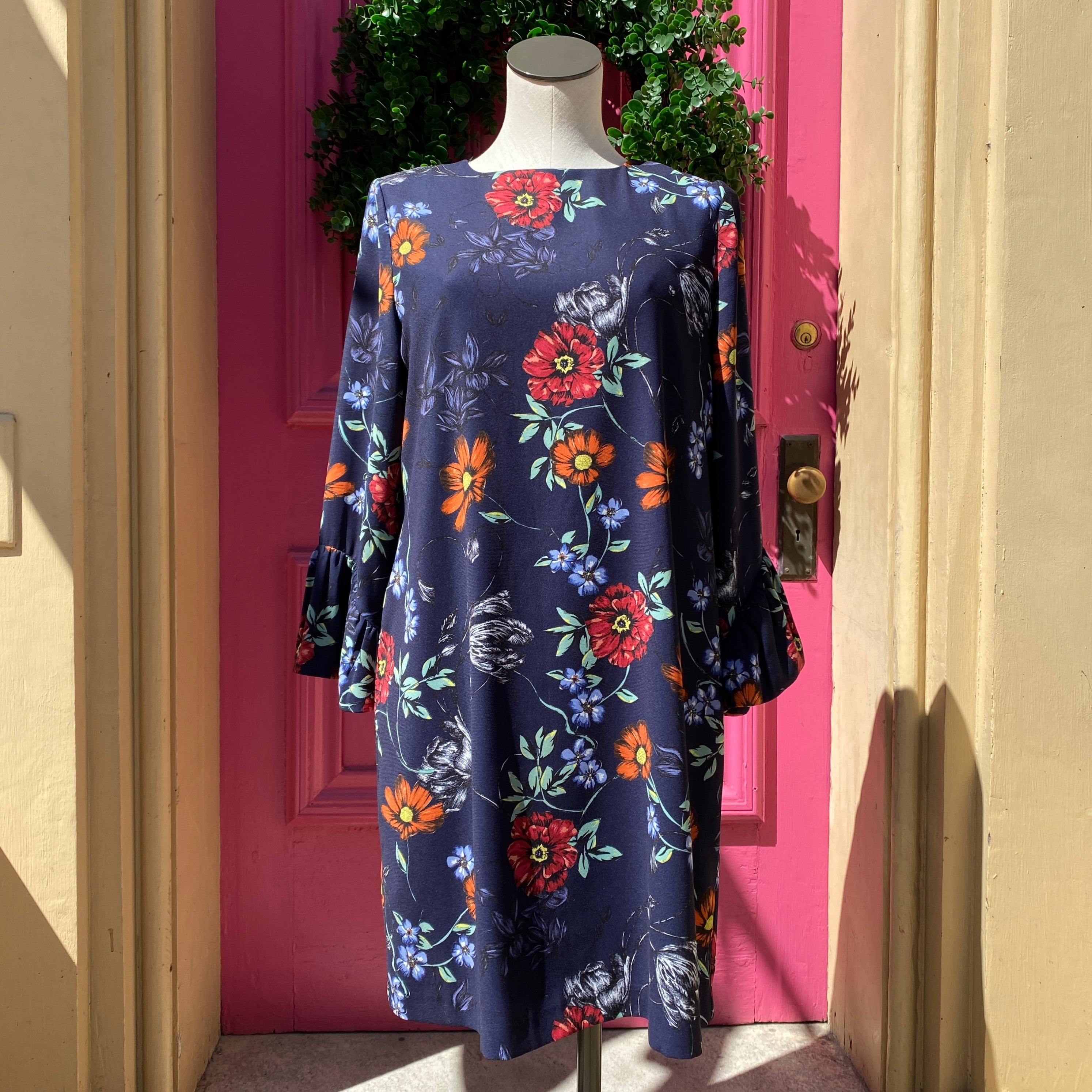 Hobbs London navy floral dress size 8