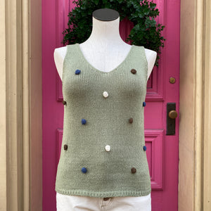 Blu Pepper olive polka dot sweater tank size Small New With Tags