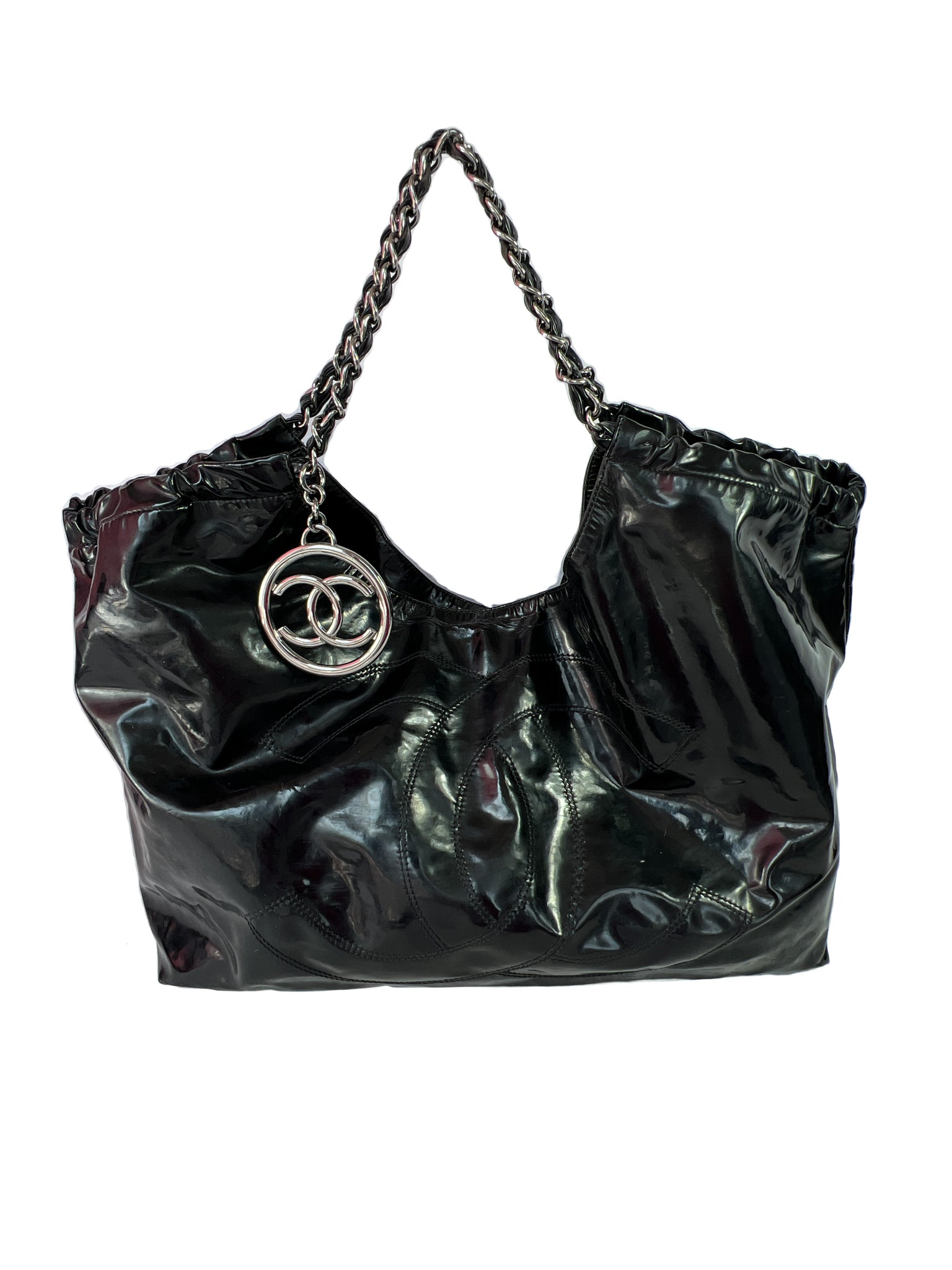Chanel black patent leather coco Cabas tote AS IS – My