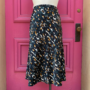 Express teal leopard print high rise skirt size Large