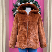 Rachel Zoe orange faux fur teddy jacket size M