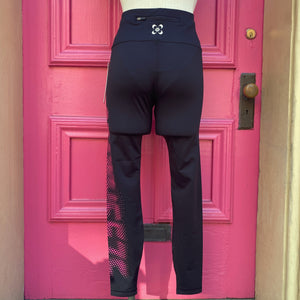 Lululemon black pink workout leggings size 10 new with tags