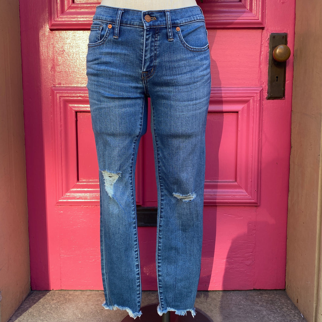 Madewell 8” skinny distressed jeans