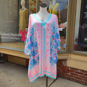 Lilly Pulitzer pewter pink “Sole Seaurchin” Thea caftan size L/XL New With Tags