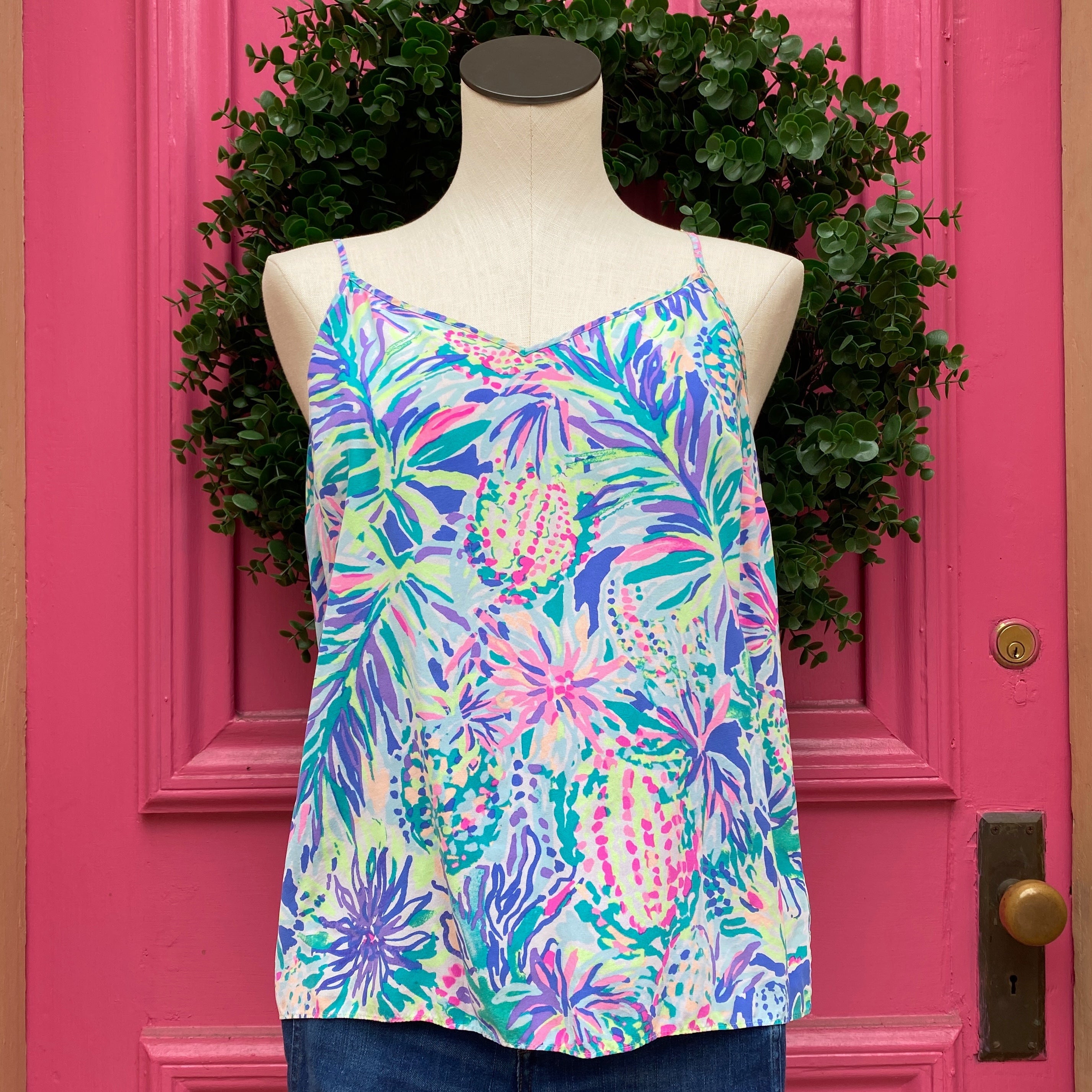 Lilly Pulitzer blue purple multicolor tank size Medium