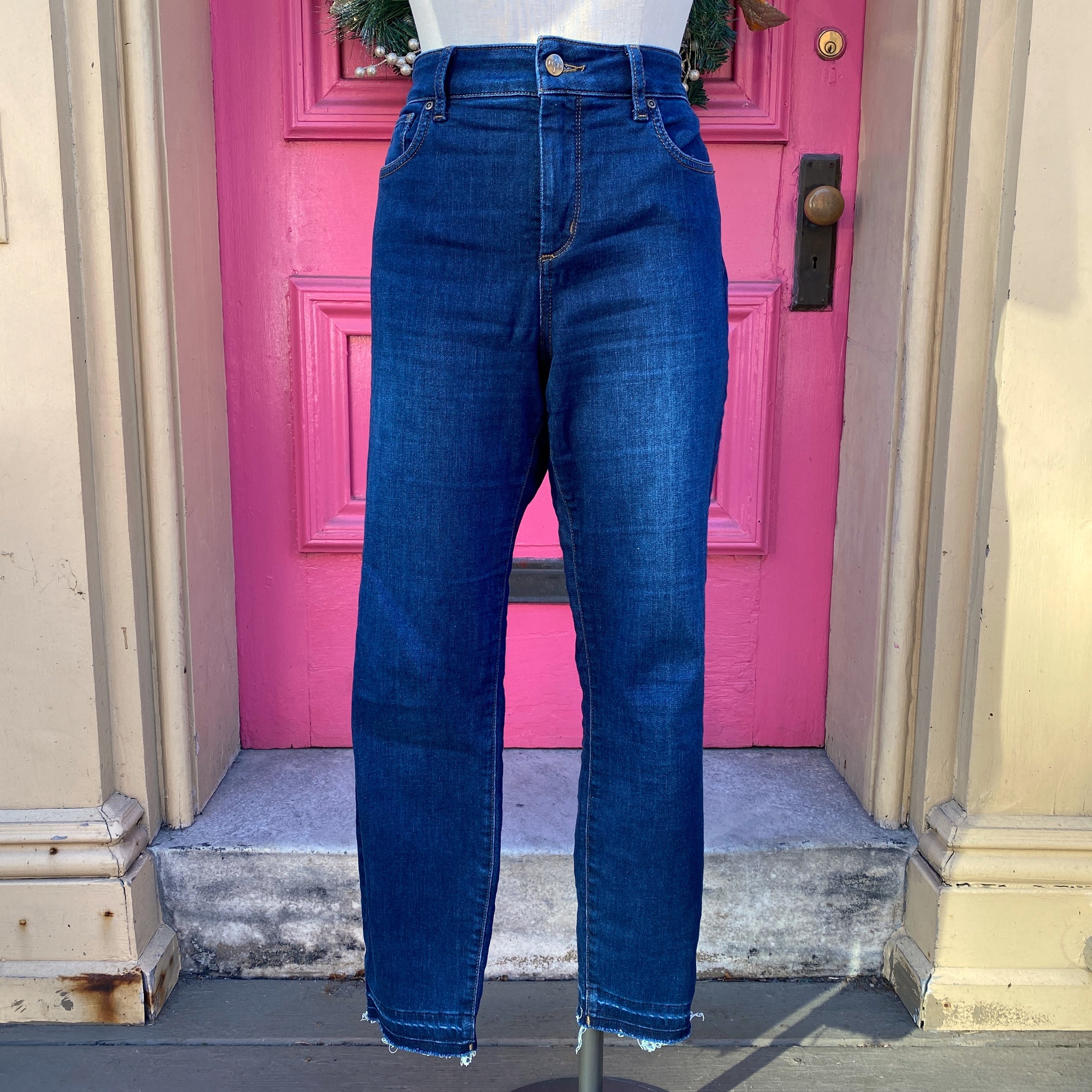 Not Your Daughters Jeans distressed ankle skinny jeans size 12