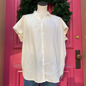 Madewell cream short sleeve button up size M