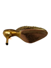 Gucci gold studded heeled slides size 9