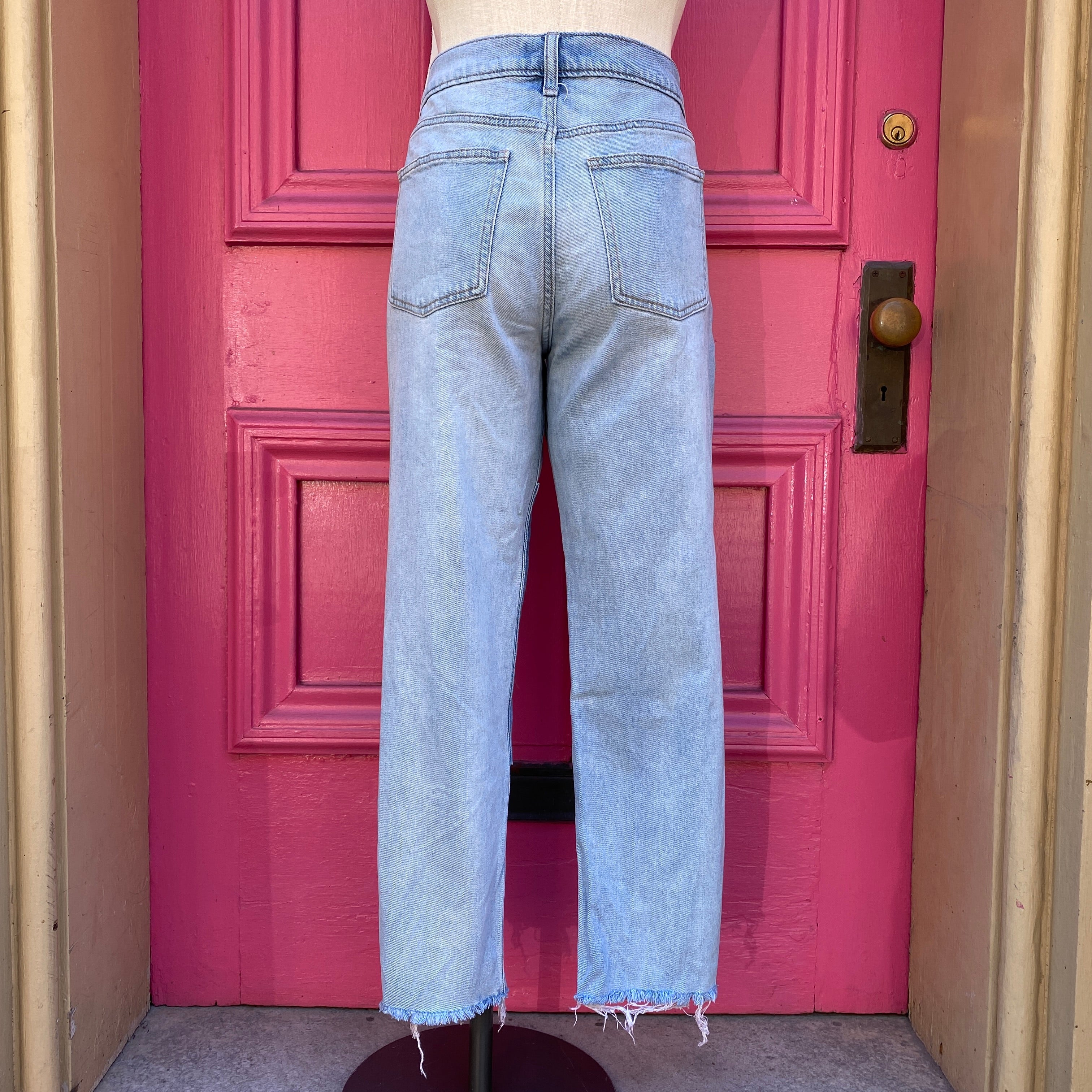 Gap light wash patchwork girlfriend jeans size 10