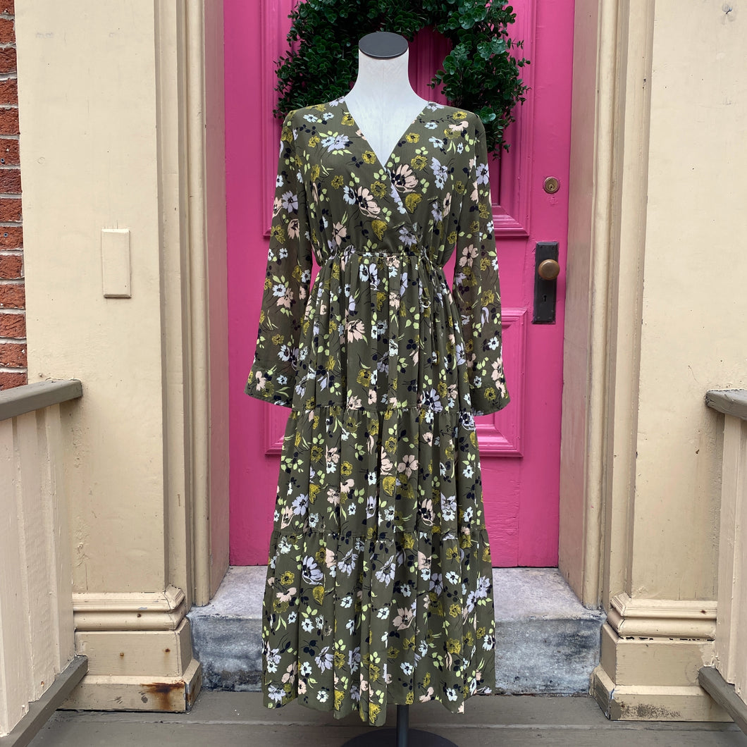 Madewell green floral dress size Medium