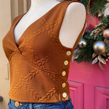 Maeve dark orange cropped quilted tank size Small