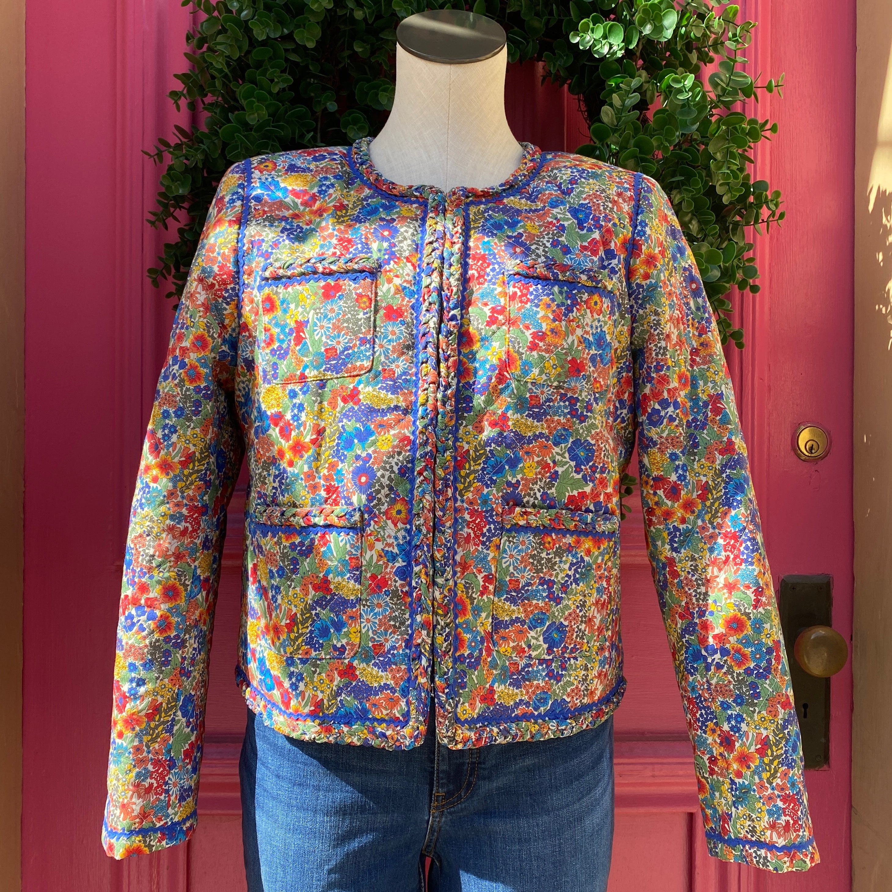 J.Crew quilted lady jacket floral liberty size 8 NWT