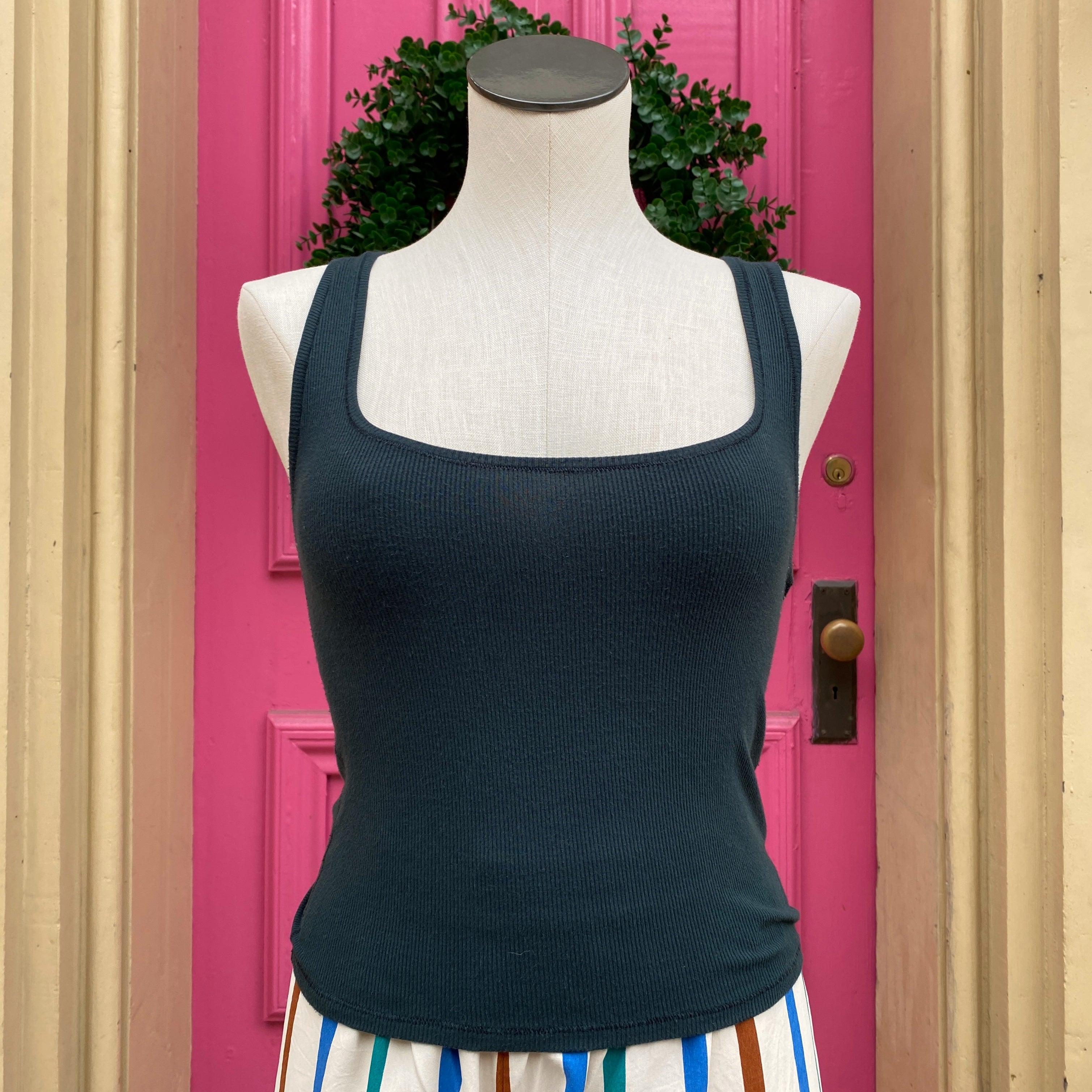 Skims green ribbed tank top size XL