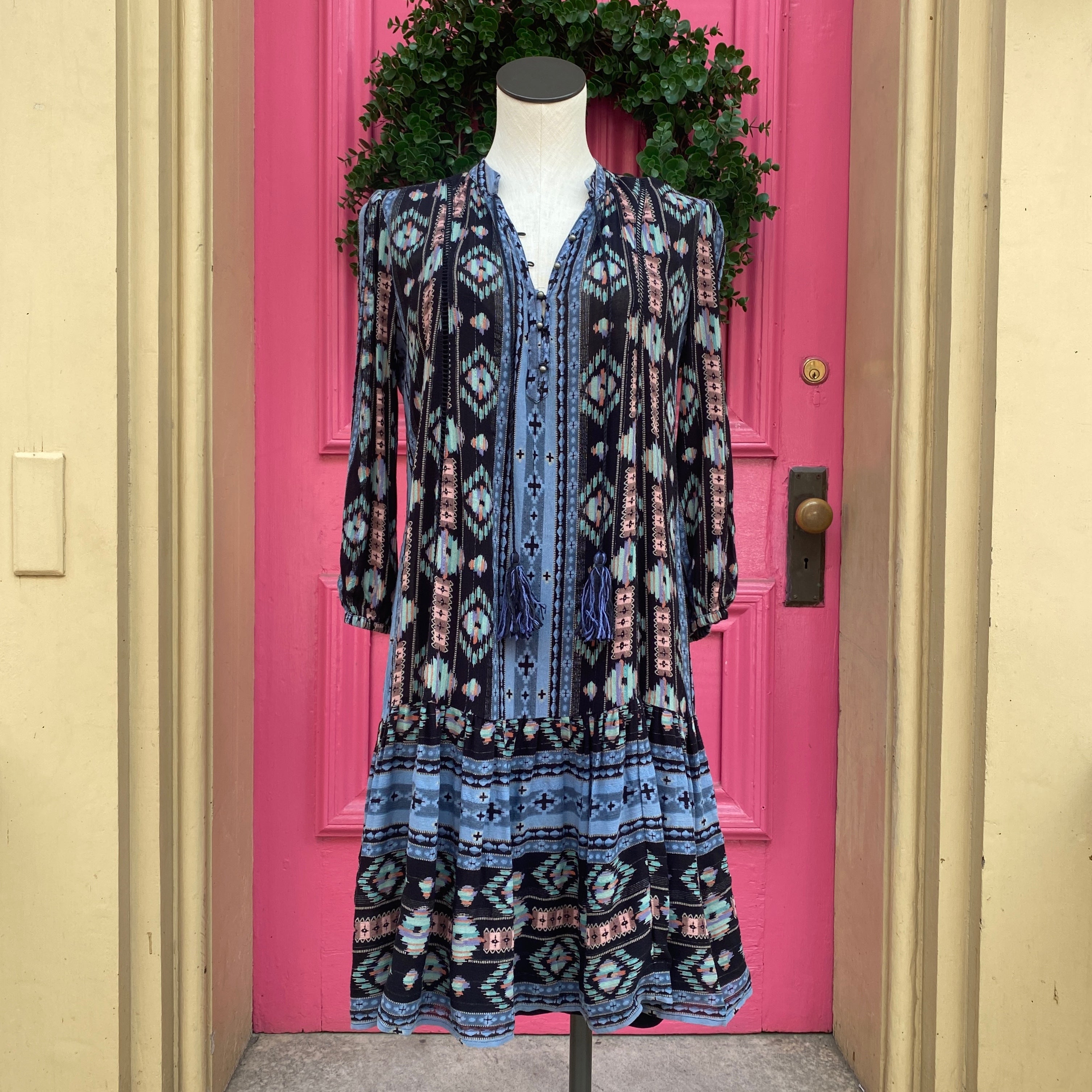 Holding Horses multi color long sleeve dress size XSmall