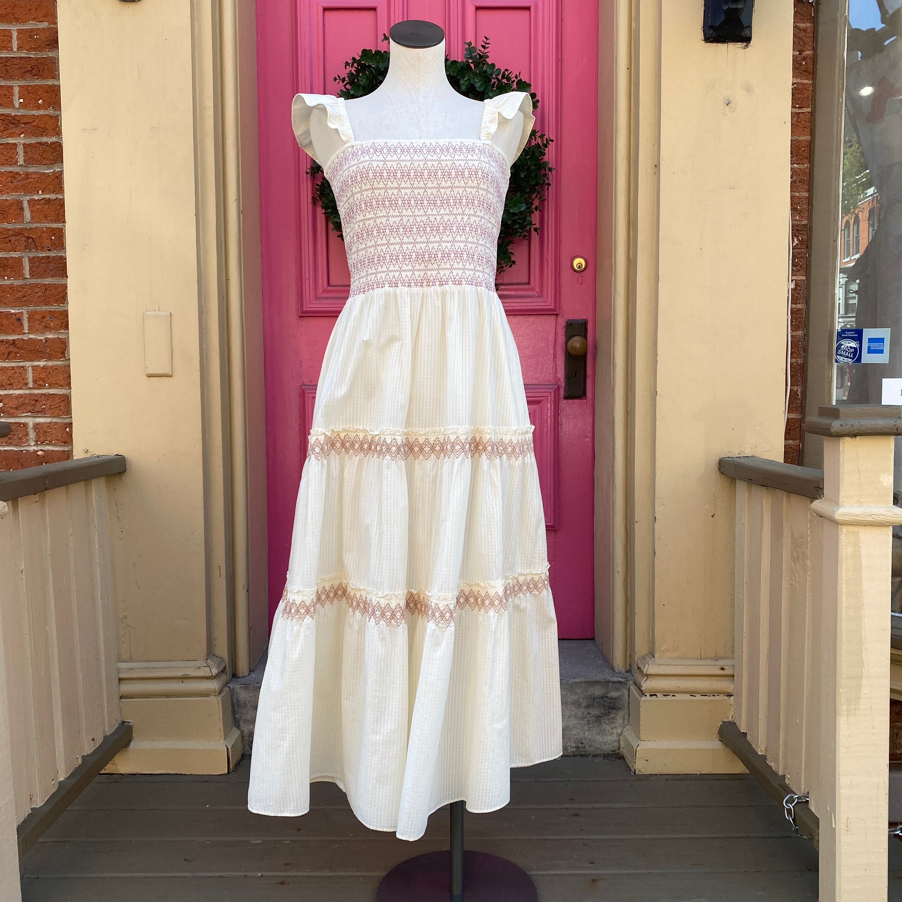 Madewell cream purple embroidered tank dress size XXL New With Tags