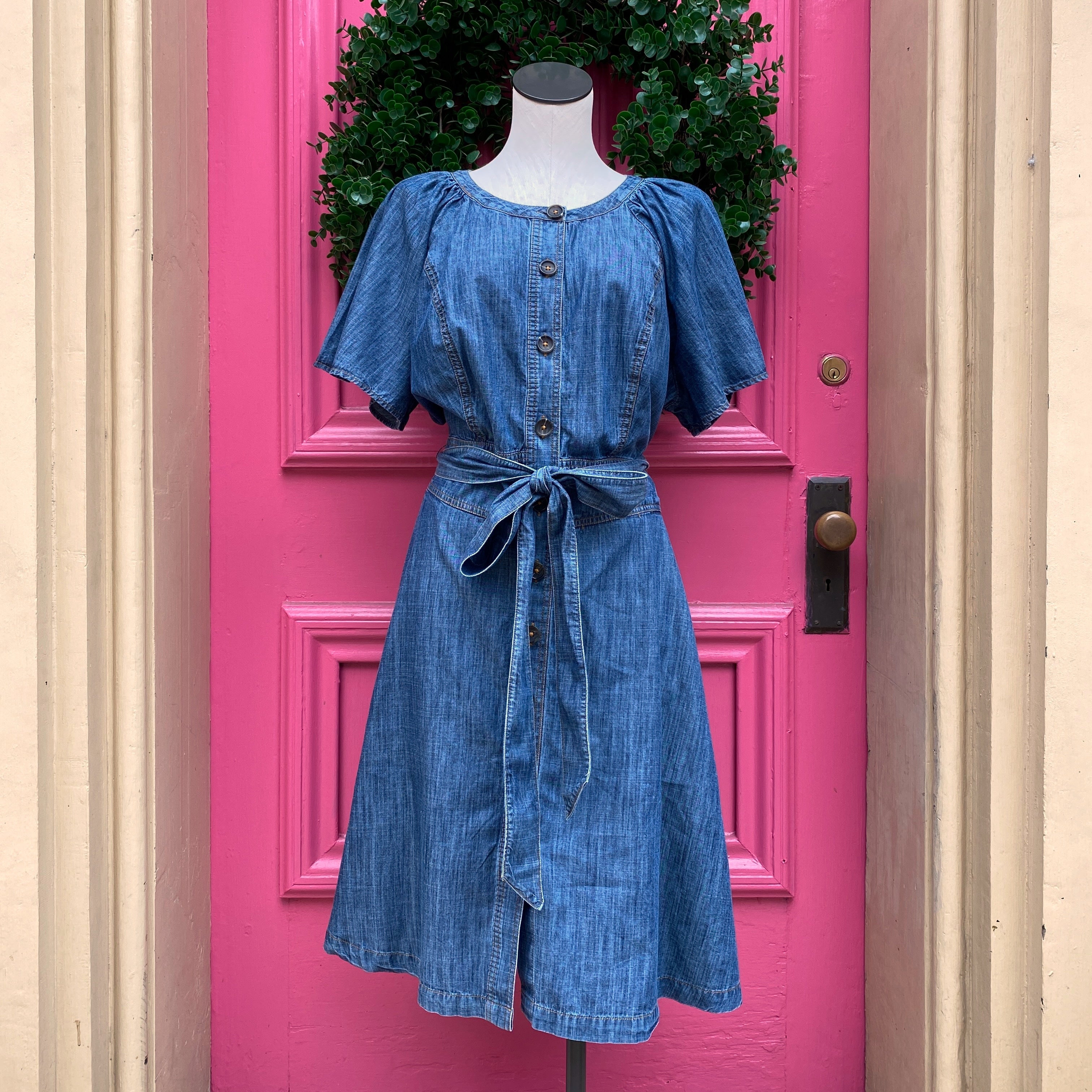 Lane Bryant chambray short sleeve button up dress size 18/20 New With Tags