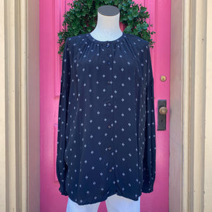 Something Navy black white print button up size XXL New With Out Tags
