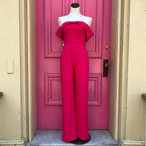 Lovers + Friends hot pink off the shoulder jumpsuit size Small New With Tags