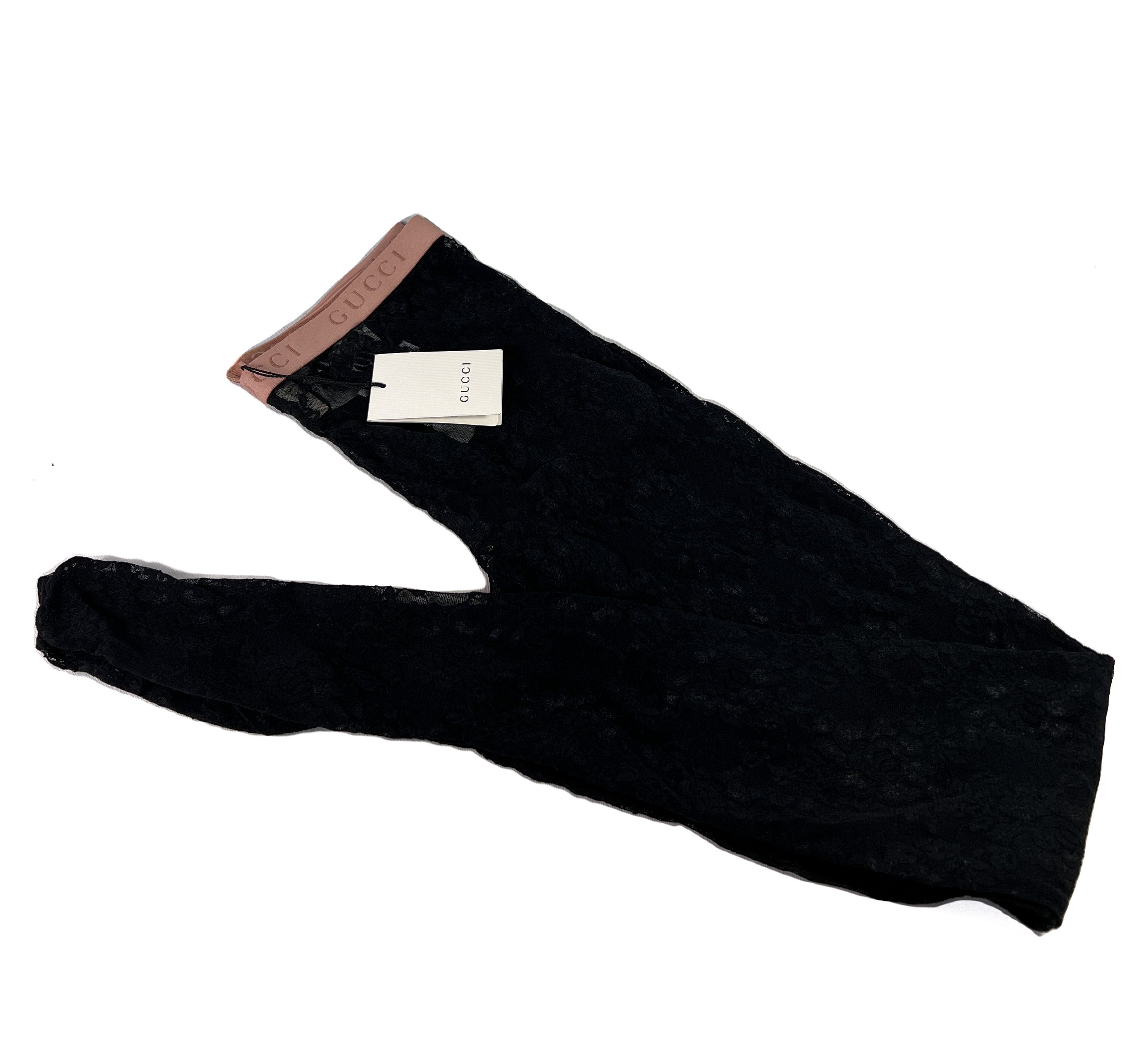 Gucci black lace tights size L nwt
