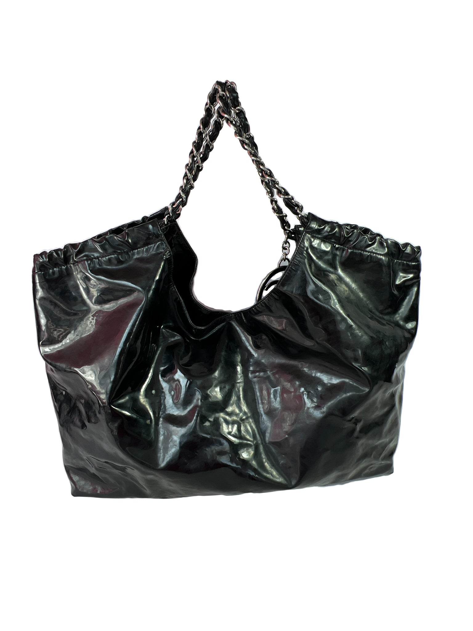 Chanel black patent leather coco Cabas tote AS IS – My Girlfriend's  Wardrobe LLC